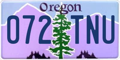 OR license plate 072TNU