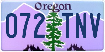OR license plate 072TNV