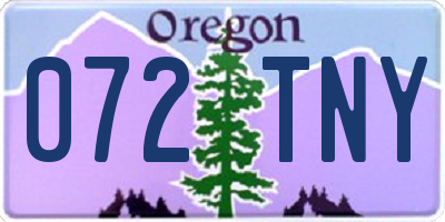 OR license plate 072TNY