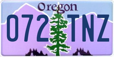 OR license plate 072TNZ