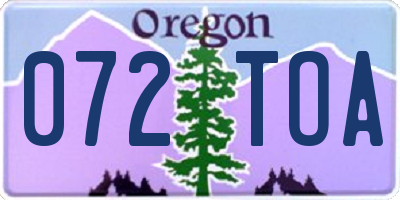 OR license plate 072TOA