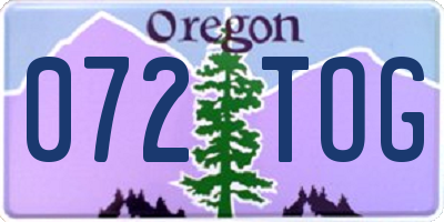 OR license plate 072TOG
