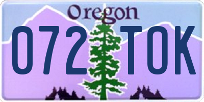 OR license plate 072TOK