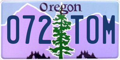 OR license plate 072TOM
