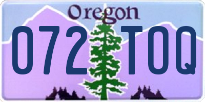 OR license plate 072TOQ