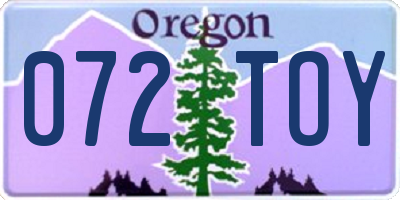 OR license plate 072TOY