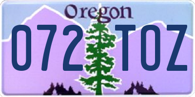 OR license plate 072TOZ