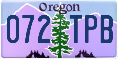 OR license plate 072TPB