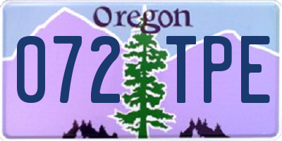 OR license plate 072TPE
