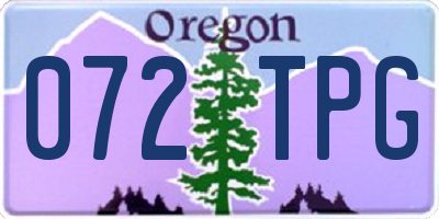 OR license plate 072TPG
