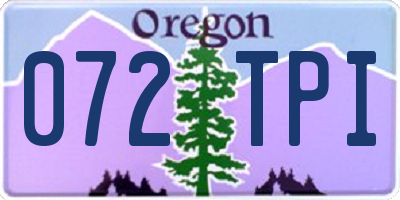 OR license plate 072TPI