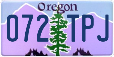 OR license plate 072TPJ