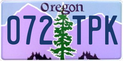OR license plate 072TPK