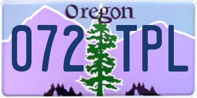 OR license plate 072TPL