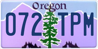 OR license plate 072TPM