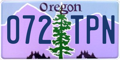 OR license plate 072TPN