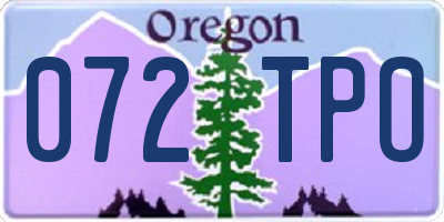 OR license plate 072TPO