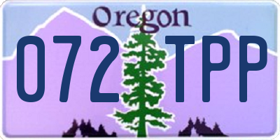 OR license plate 072TPP
