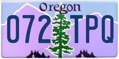 OR license plate 072TPQ