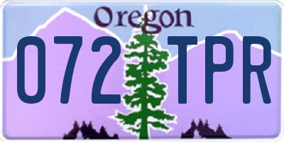 OR license plate 072TPR