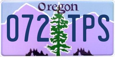 OR license plate 072TPS