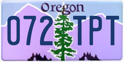 OR license plate 072TPT