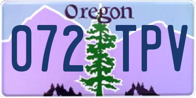 OR license plate 072TPV
