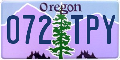 OR license plate 072TPY