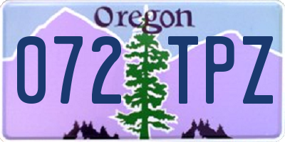OR license plate 072TPZ