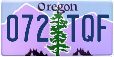 OR license plate 072TQF