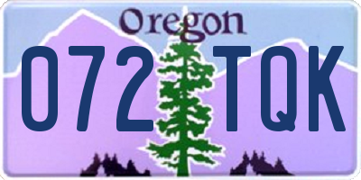 OR license plate 072TQK