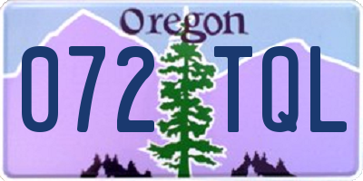 OR license plate 072TQL