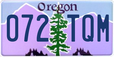 OR license plate 072TQM