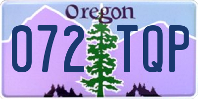 OR license plate 072TQP