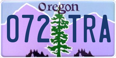 OR license plate 072TRA