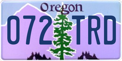 OR license plate 072TRD