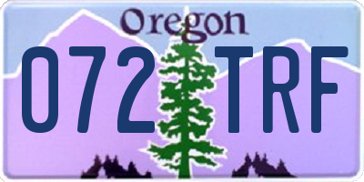 OR license plate 072TRF
