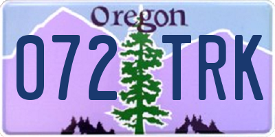 OR license plate 072TRK