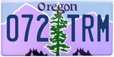 OR license plate 072TRM