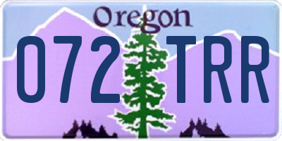 OR license plate 072TRR