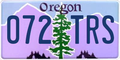 OR license plate 072TRS