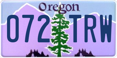 OR license plate 072TRW