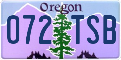 OR license plate 072TSB
