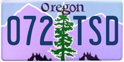OR license plate 072TSD