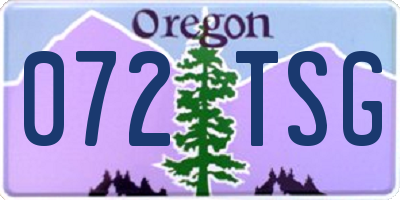 OR license plate 072TSG