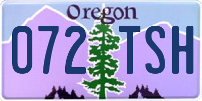 OR license plate 072TSH
