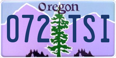 OR license plate 072TSI