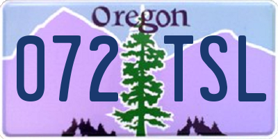 OR license plate 072TSL