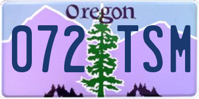 OR license plate 072TSM