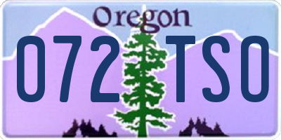 OR license plate 072TSO
